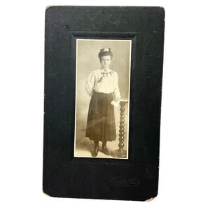 Antique Portrait Photograph Young Woman Framed 1900s A. C. Harpel Des Moines IA